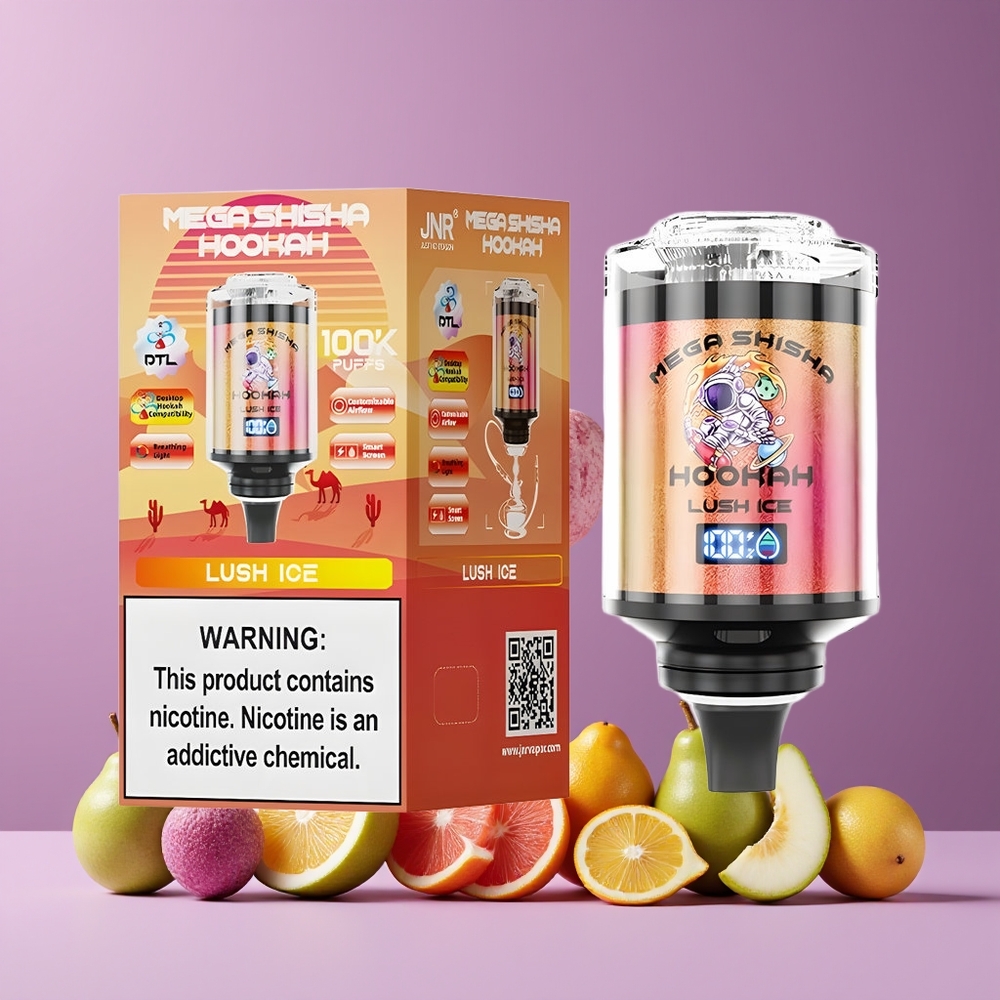 Glace Juteuse JNR Mega Shisha Hookah 100K 100000 bouffées Belgique Grossiste Type-C recharge rapide