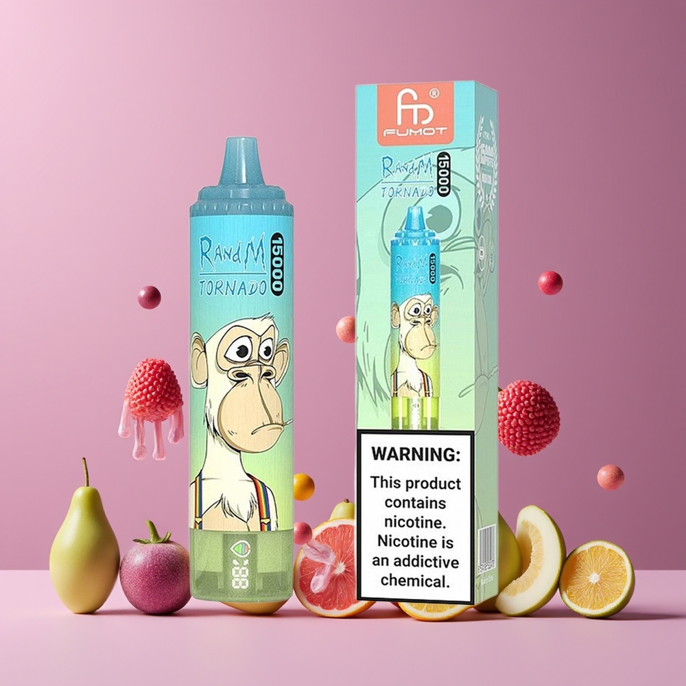Glace Pop RandM Fumot Tornado 15000 Puffs 25ml Belgique Grossiste Mesh Coil Type-C