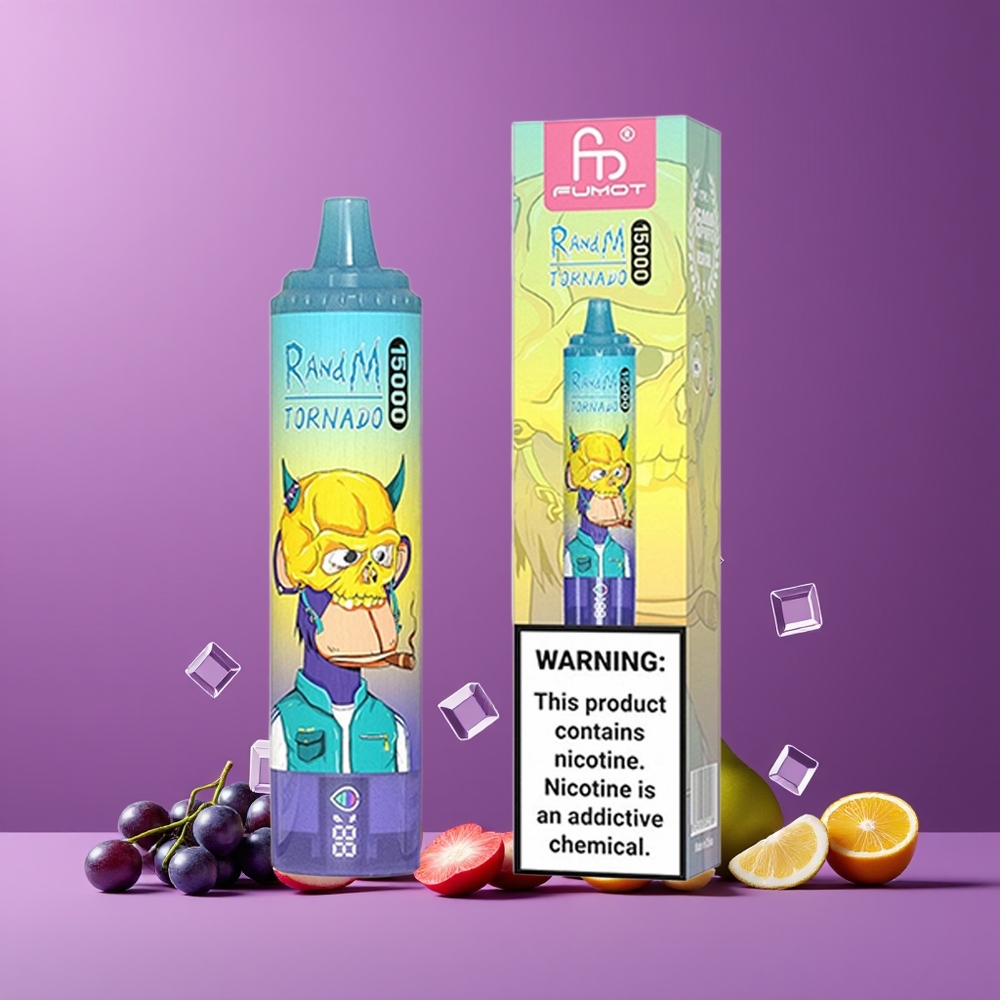 Glace Raisin RandM Fumot Tornado 15000 Puffs 25ml Belgique Grossiste 850mAh Mesh Coil
