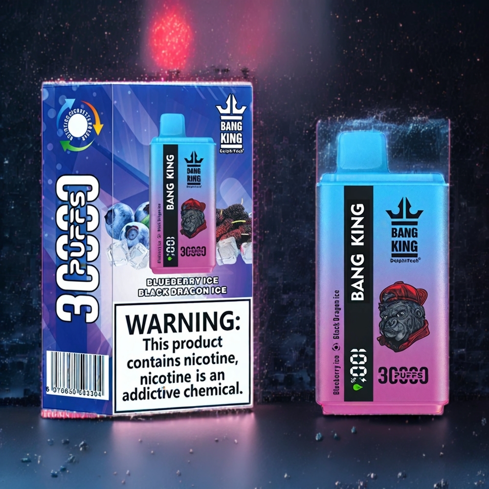 Glacé Myrtille  Glace Dragon Noir Bang King 30000 Puffs Belgique Grossiste 36ml Type-C