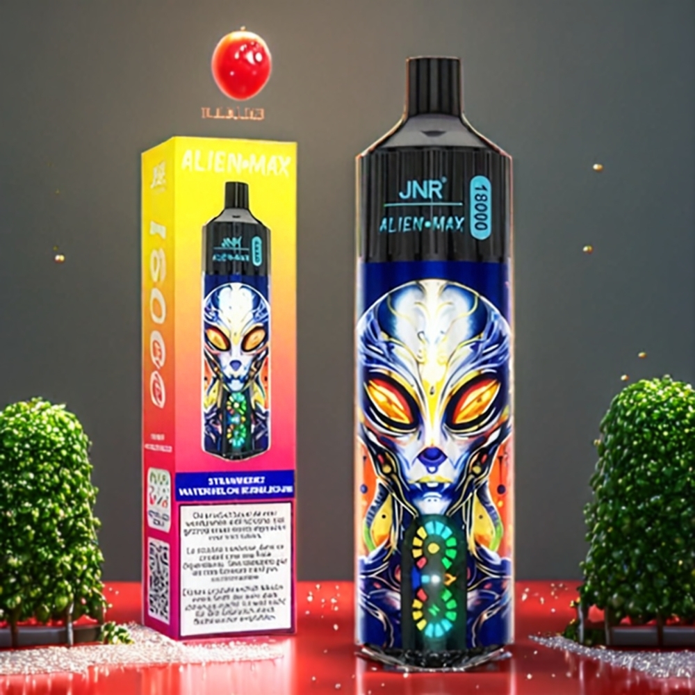 JNR Alien Max Belgique Grossiste 18000 Puffs Double Coille  Type-C Charge Fraise Pastèque Bubblegum