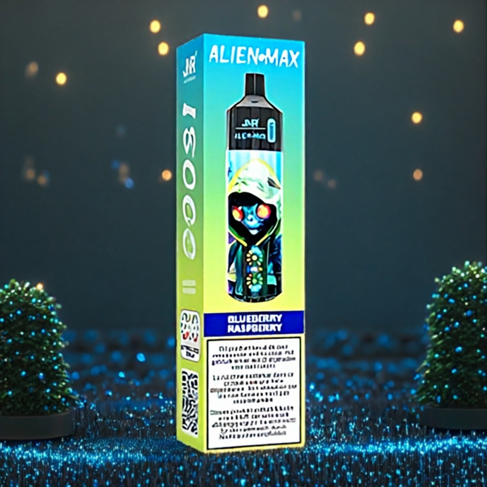 JNR Alien Max Belgique Grossiste 18000 Puffs Double Méche et Charge Rapide Type-C Blue Razz Cerise