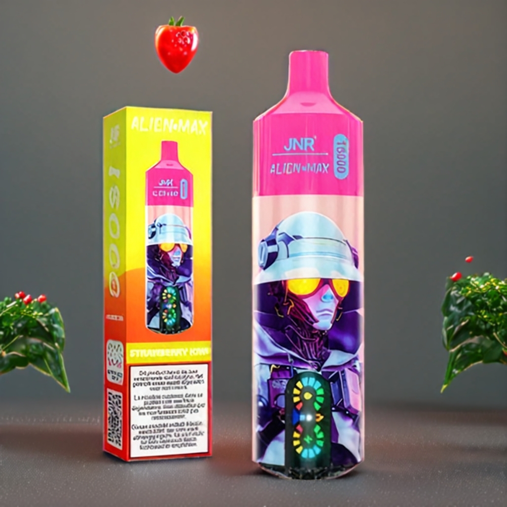 JNR Alien Max Belgique Grossiste 18000 Puffs Fraise Double Double Mesh  Charge Rapide Type-C