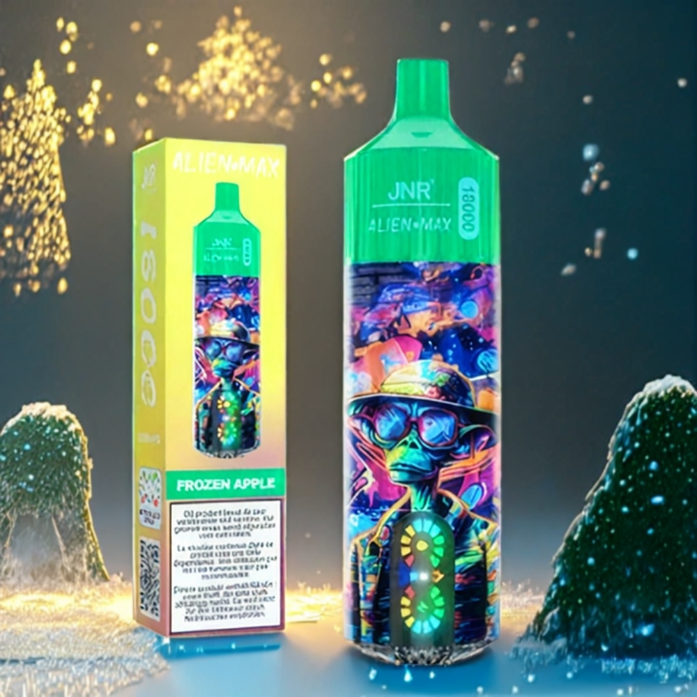JNR Alien Max Frozen Apple (Pomme Glacée) 18000 Puffs Belgique Grossiste avec Dual Mesh Coil  28ml E-liquid