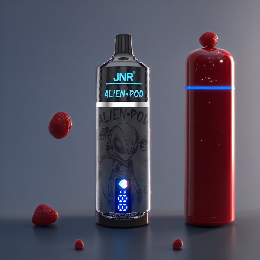 JNR Alien Pod Belgique Grossiste 13000 Puffs + Affichage Batterie  Liquide - Fraise Framboise Cerise