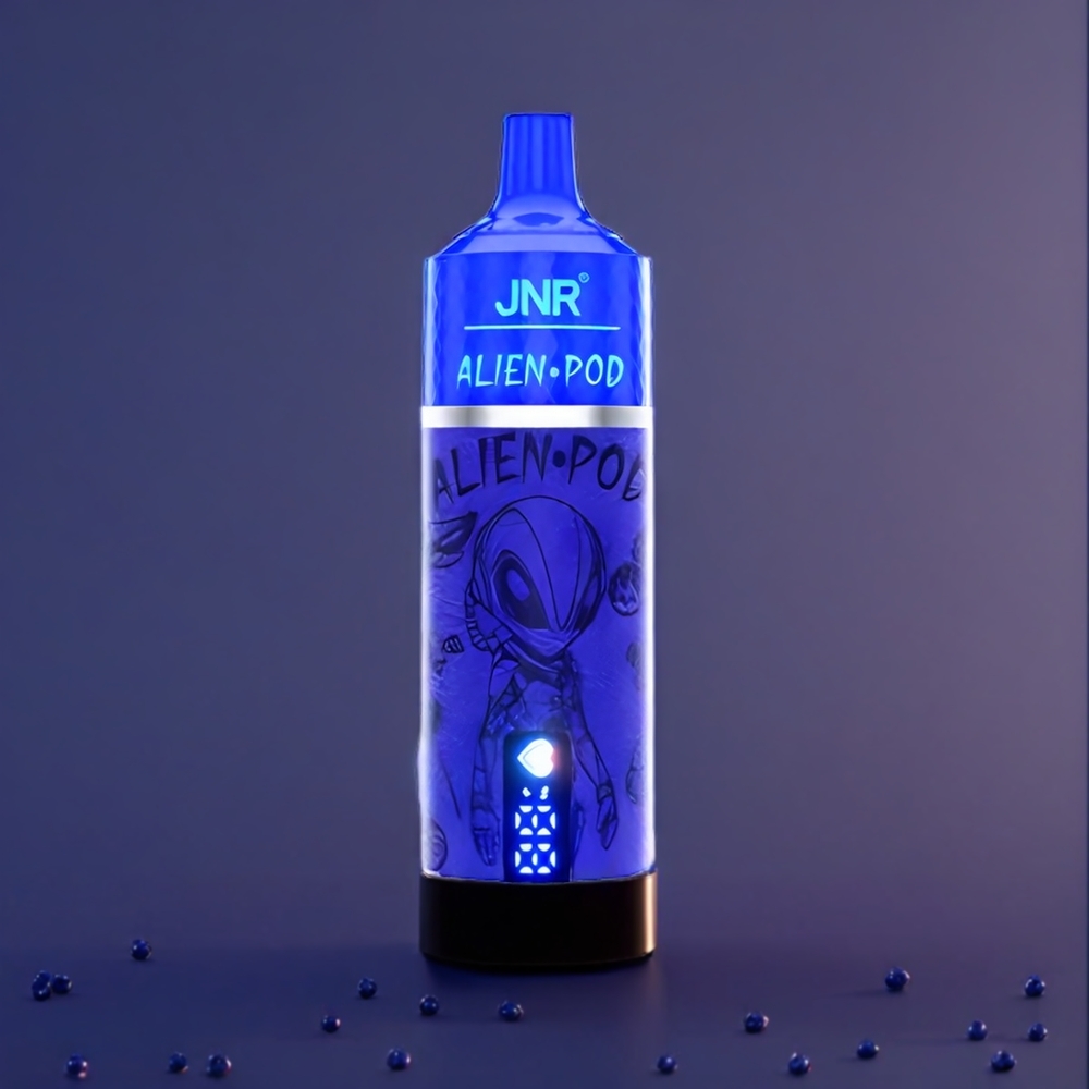 JNR Alien Pod Belgique Grossiste 13000 Puffs avec Affichage Batterie  Liquide et Type-C Charge Rapide MyrtilleFramboise