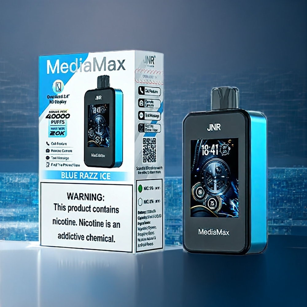 JNR MediaMax 40000 Puffs Belgique Grossiste 21mL 5 Bleu Framboise Glace