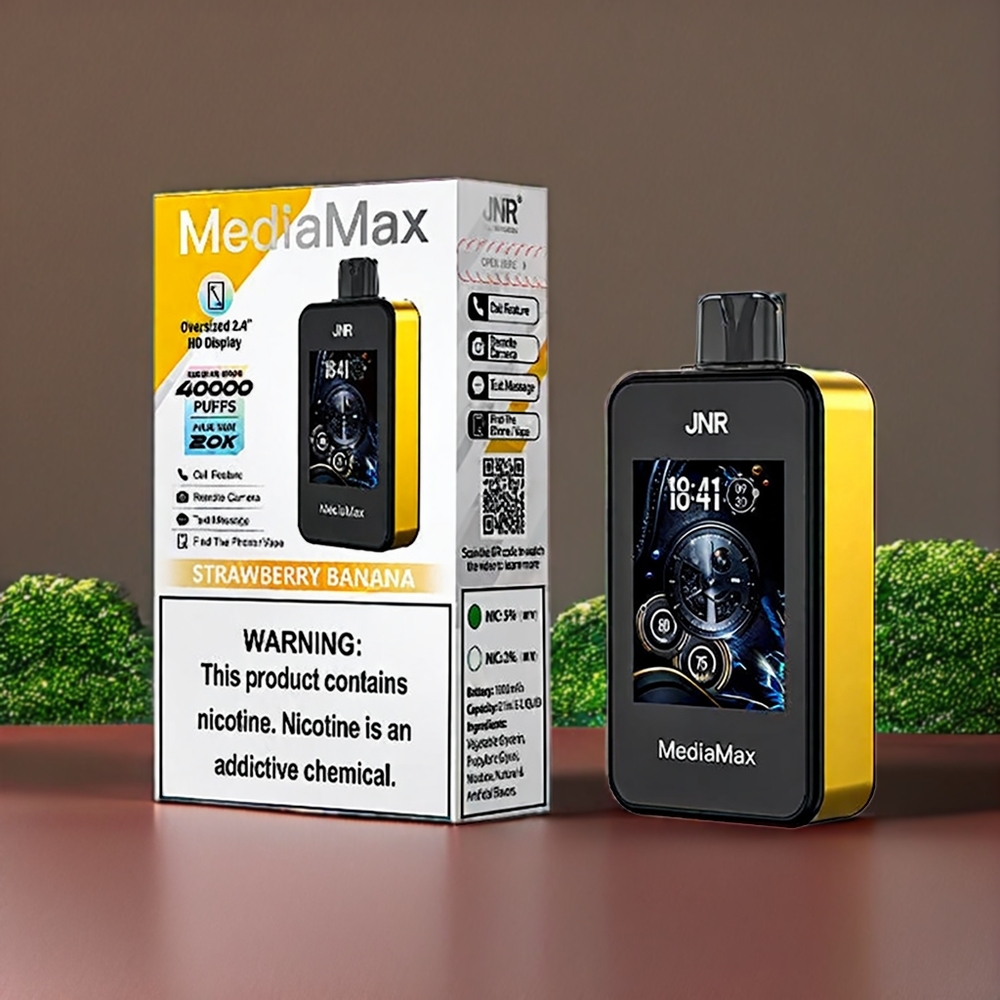 JNR MediaMax Belgique Grossiste 40000 Puffs HD Display Fraise Banane