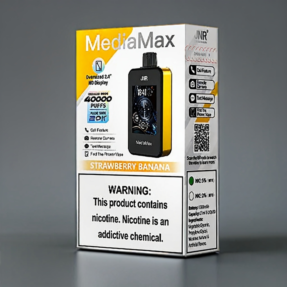 JNR MediaMax Belgique Grossiste 40000 Puffs HD Display Fraise Banane