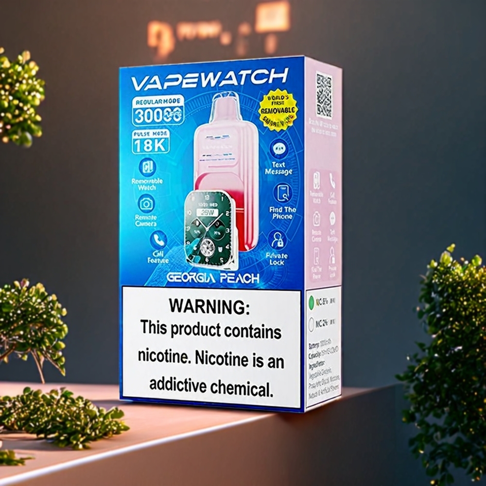 JNR Vape Watch 30000 Puffs Belgique Grossiste 1000mAh Type-C Quick Charge Pêche de Géorgie
