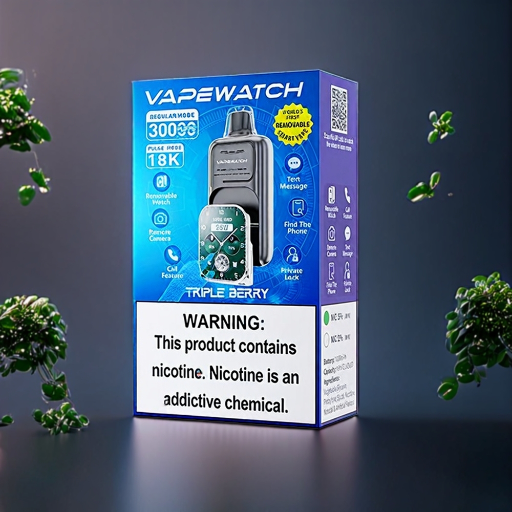 JNR Vape Watch 30000 Puffs Triple Baies Belgique Grossiste 1000mAh Type-C Charge Rapide