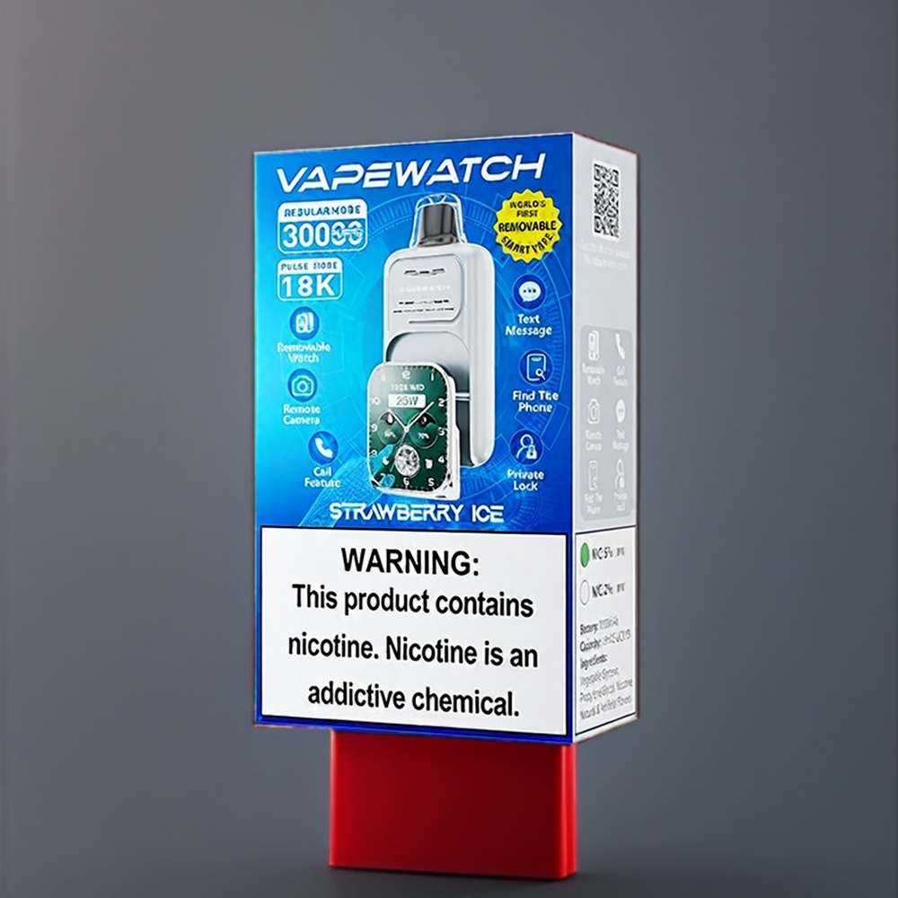 JNR Vape Watch Belgique Grossiste 30000 Puffs 1000mAh Fraise Glace