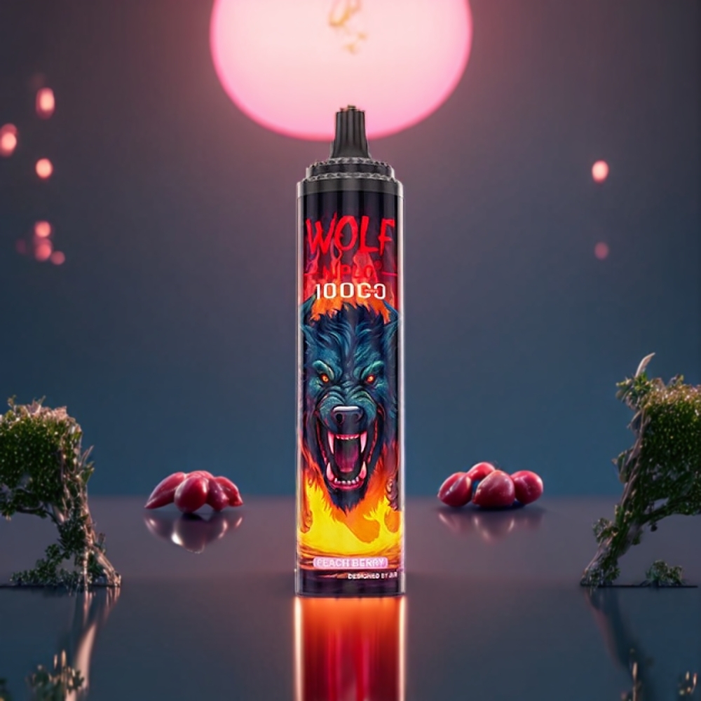 JNR Wolf 10000 Puffs Belgique Grossiste Pêche Baie 10 Ohm 650mAh Type-C