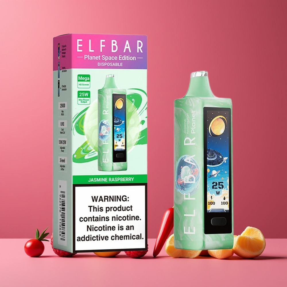 Jasmin Framboise ELF BAR Planet 25000 Puffs Belgique Grossiste Mesh 18ml