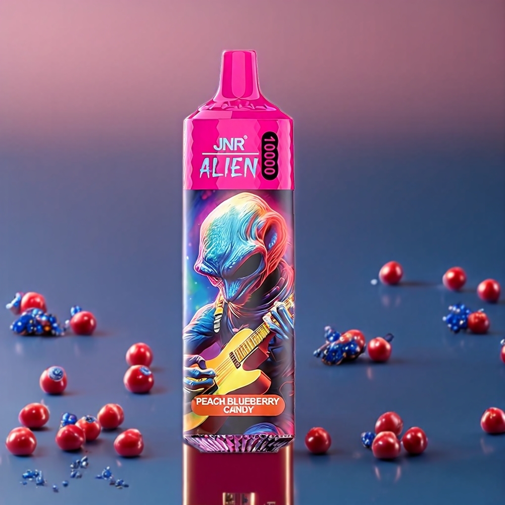 Jnr Alien 10000 Puffs Belgique Grossiste Pêche Myrtille LED RGB Type-C Charge Rapide