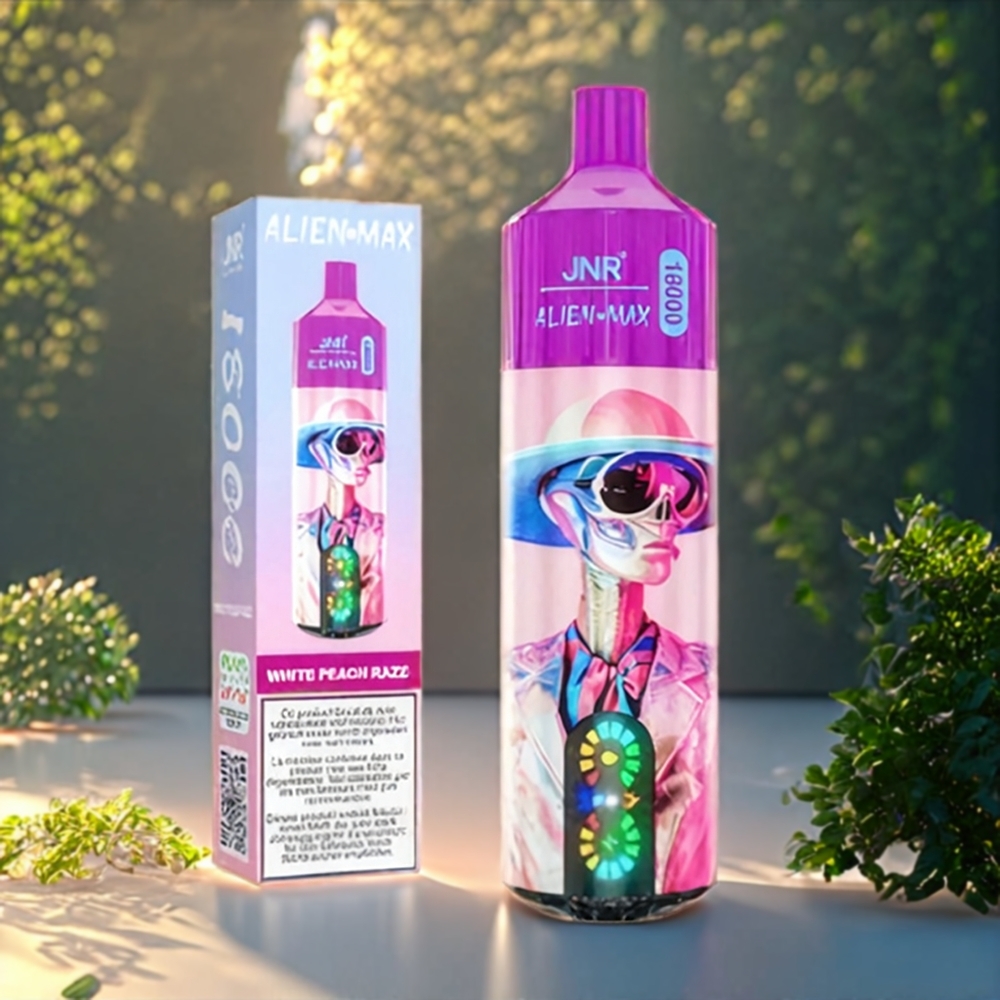 Jnr Alien Max Belgique Grossiste 18000 Puffs Double Coil et 28ml Pêche Blanche Framboise