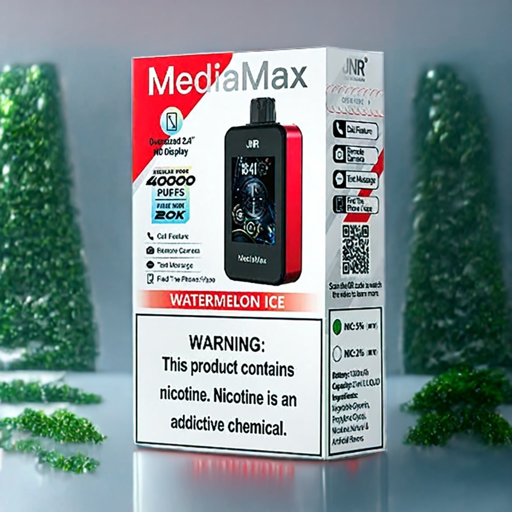 Jnr Mediamax 40000 Puffs Vape Pastèque Glacée Belgique Grossiste 21mL 1000mAh