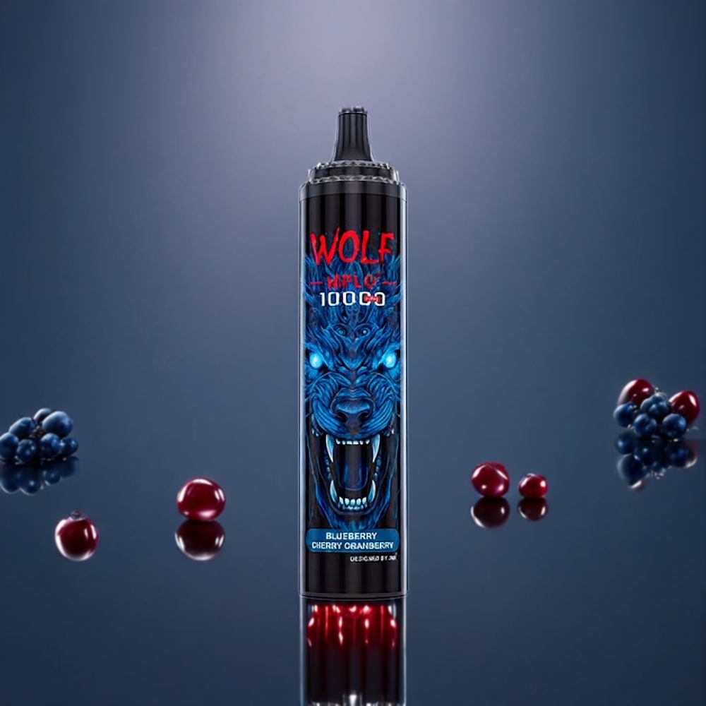 Jnr Wolf 10000 Puffs Belgique Grossiste 650mAh Type-C Myrtille Cerise Cranberry