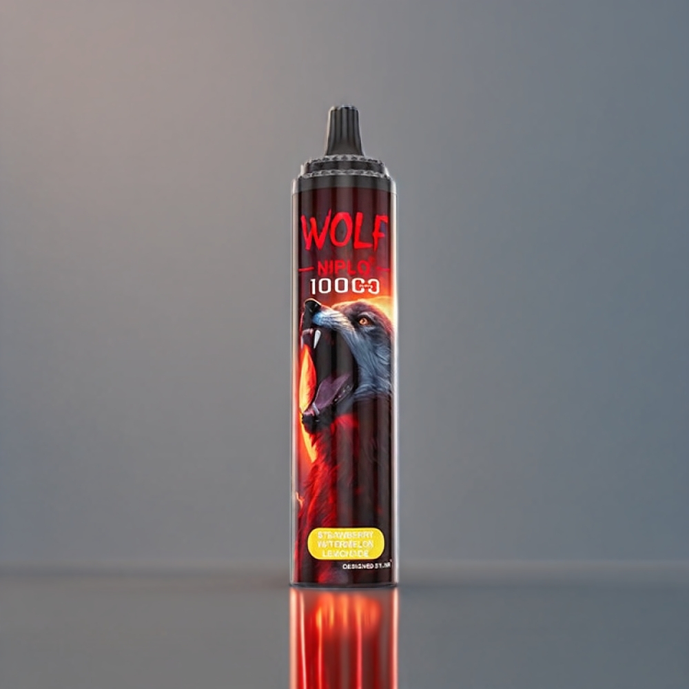 Jnr Wolf Belgique Grossiste 10000 Puffs 20ml Fraise Pastèque Citronnée 10 Ohm Type-C