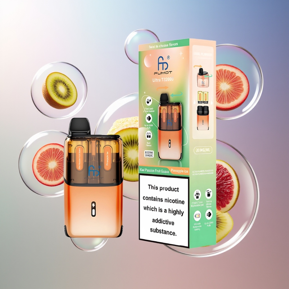 Kiwi Fruit de la Passion Goyave  Ananas Glacé Fumot Ultra T32000 32000 Puffs 24ml Belgique Grossiste