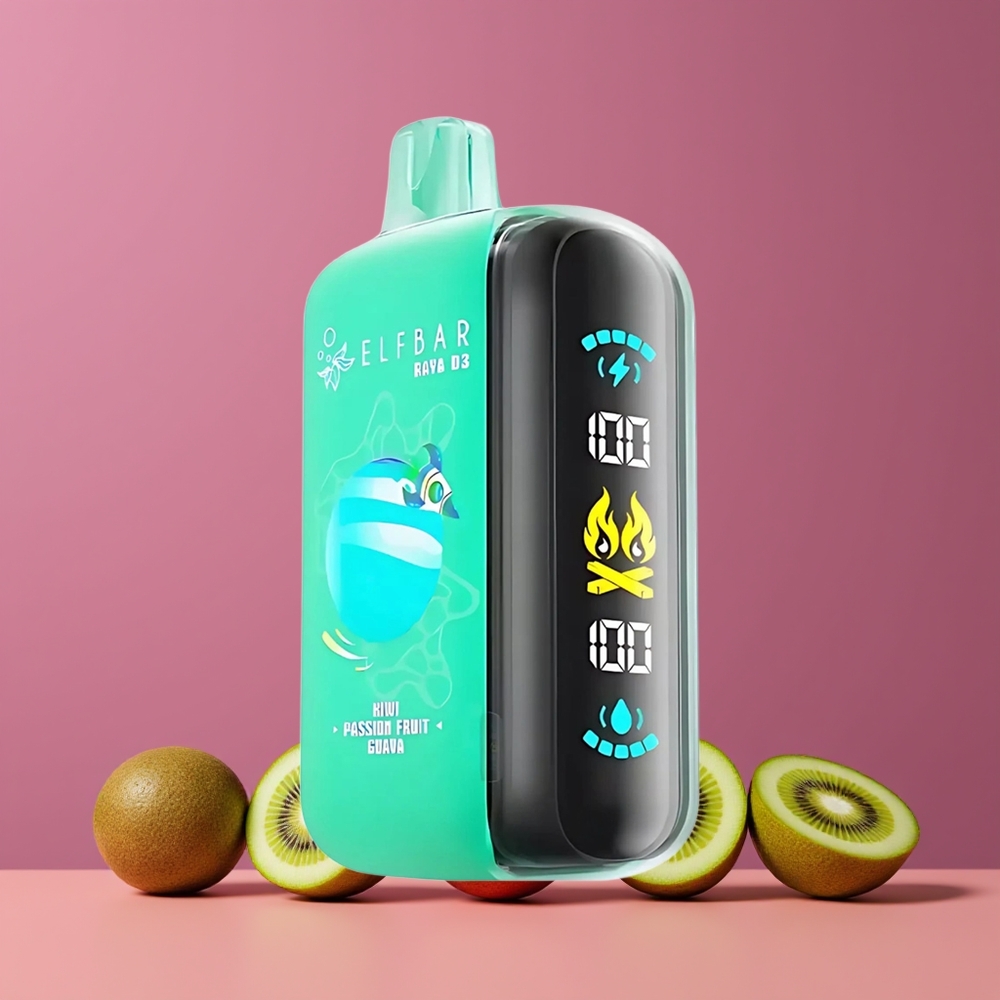 Kiwi Fruit de la Passion Goyave ELF BAR RAYA D3 25000 Puffs Belgique Grossiste 23ml Type-C
