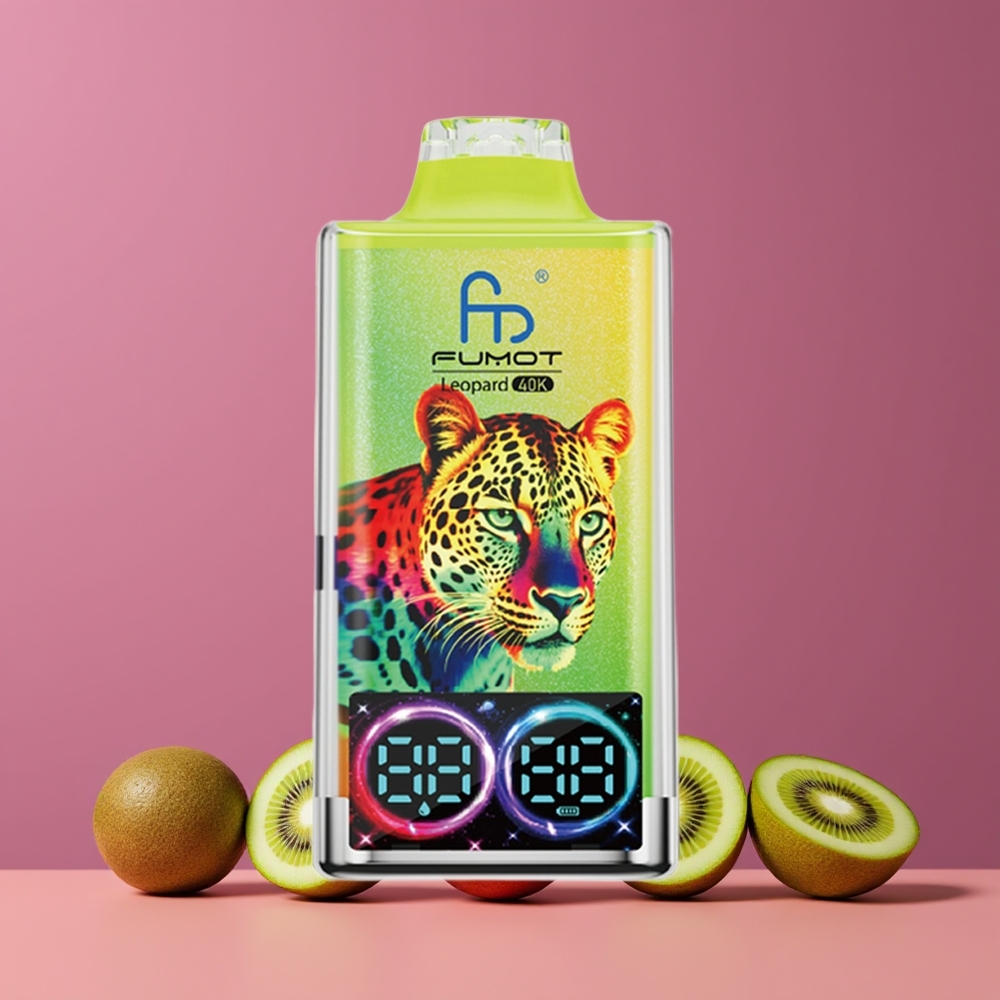 Kiwi Fruit de la Passion Goyave Fumot Leopard 40000 Puffs Belgique Grossiste 5 Nicotine Dual Mesh