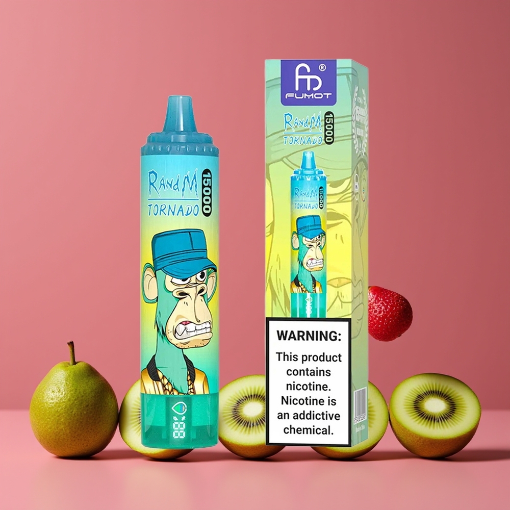 Kiwi Fruit de la Passion Goyave RandM Fumot Tornado 15000 Puffs Belgique Grossiste 25ml 850mAh