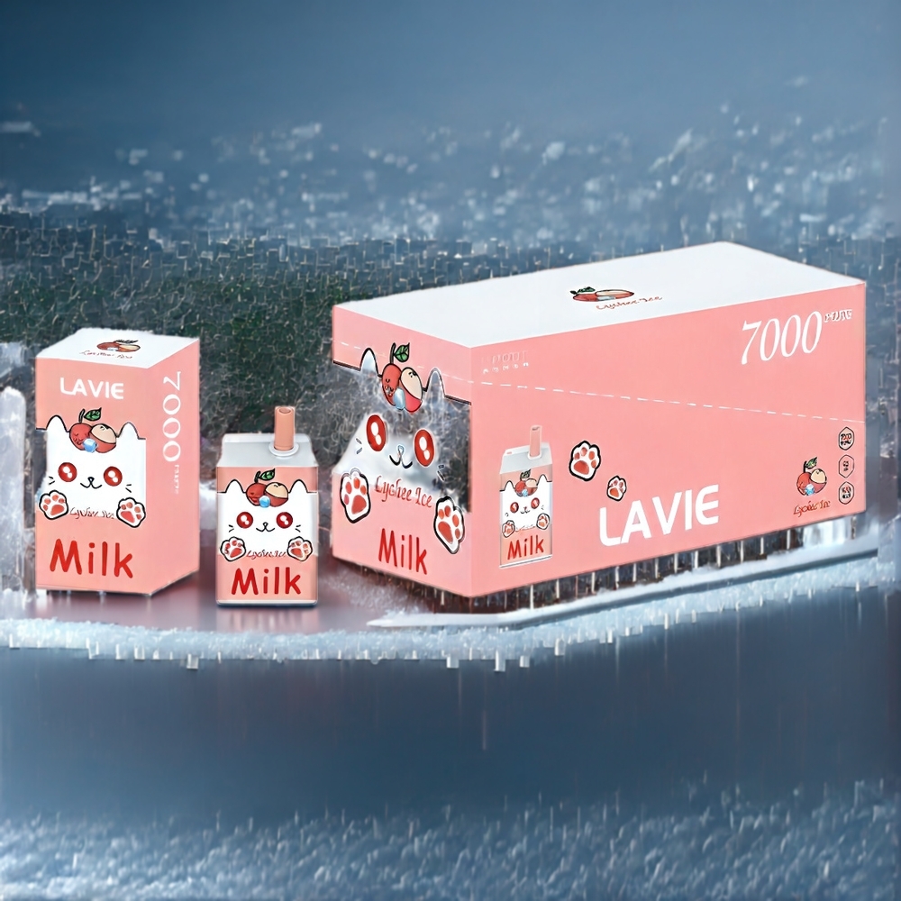 LAVIE Lait 7000 Puffs Belgique Grossiste 16ML 600mAh Vape Lychee Glace