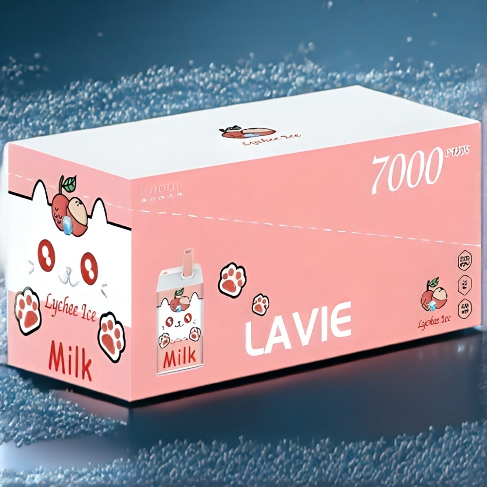 LAVIE Lait 7000 Puffs Belgique Grossiste 16ML 600mAh Vape Lychee Glace