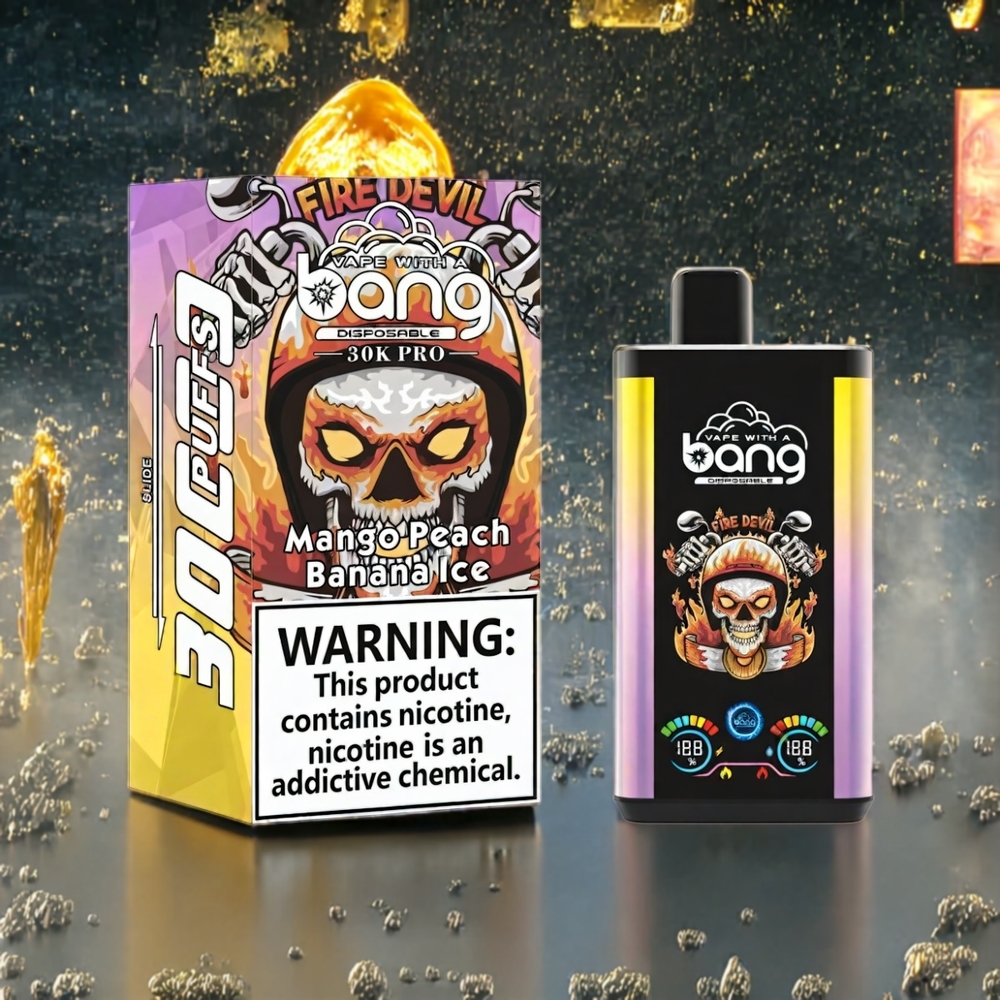 Mangue Pêche  Banane Glacée Bang 30K Pro 30000 Puffs Belgique Grossiste 36ml Dual-Saveur