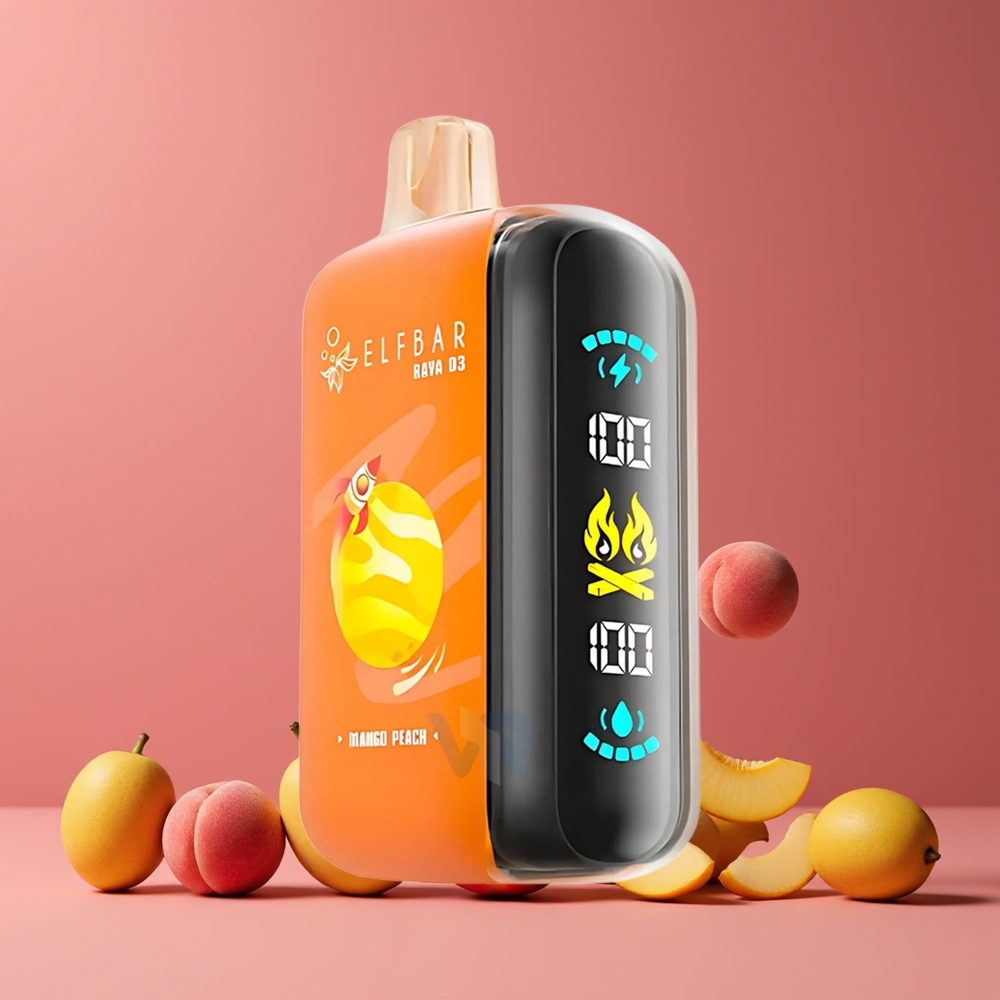 Mangue Pêche ELF BAR RAYA D3 25000 Puffs Belgique Grossiste 23ml Type-C