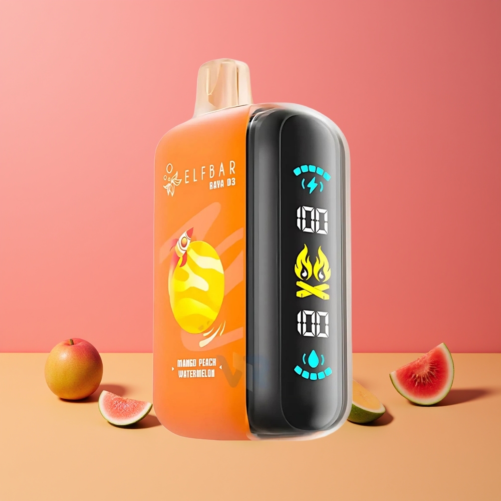 Mangue Pêche Pastèque ELF BAR RAYA D3 25000 Puffs Belgique Grossiste 23ml Type-C