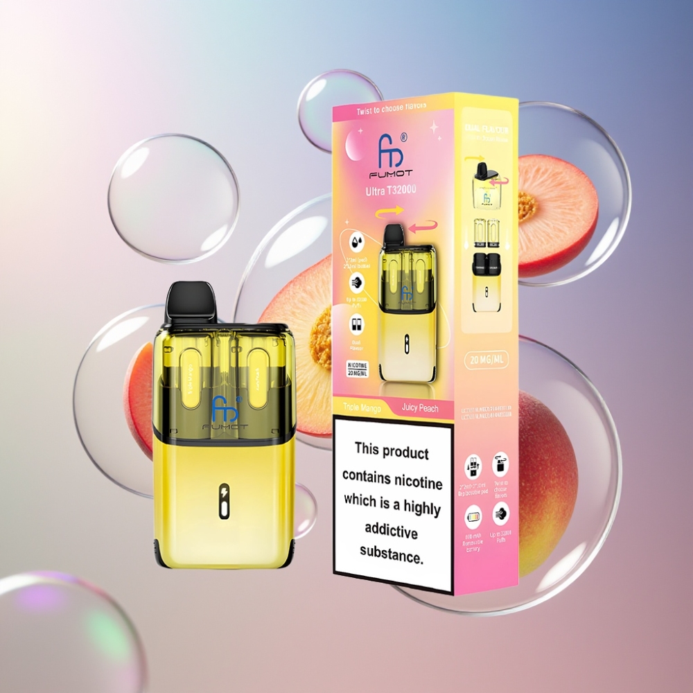 Mangue Triple  Pêche Juteuse Fumot Ultra T32000 32000 Puffs Belgique Grossiste 800mAh