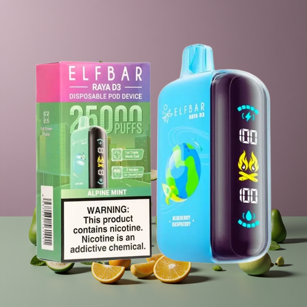 Menthe Alpine ELF BAR RAYA D3 25000 Puffs Belgique Grossiste 23ml 5