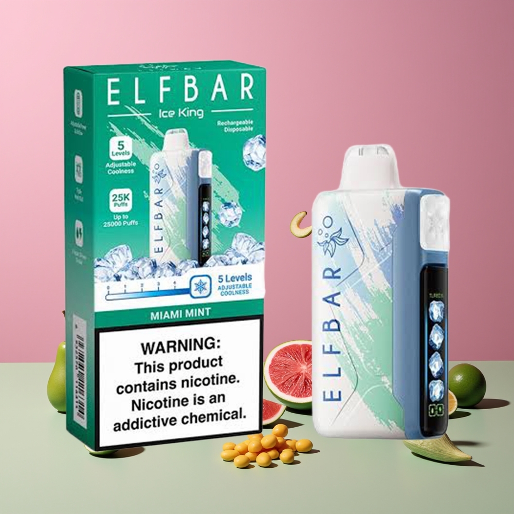 Menthe Miami ELF BAR Ice King 40000 Puffs Belgique Grossiste 20ml 5 Nicotine