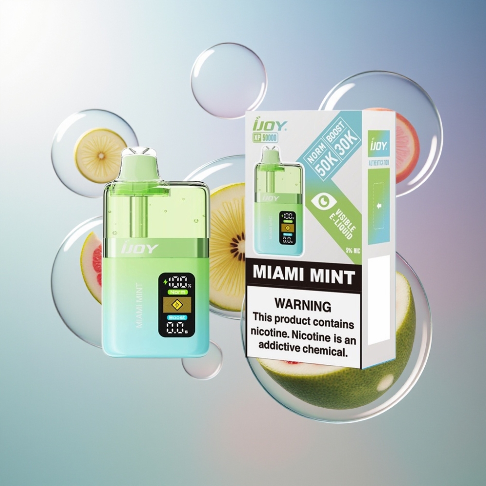 Menthe de Miami IJOY XP50000 50000 Bouffées Belgique Grossiste 04ohm Dual Mesh 50mg/ml