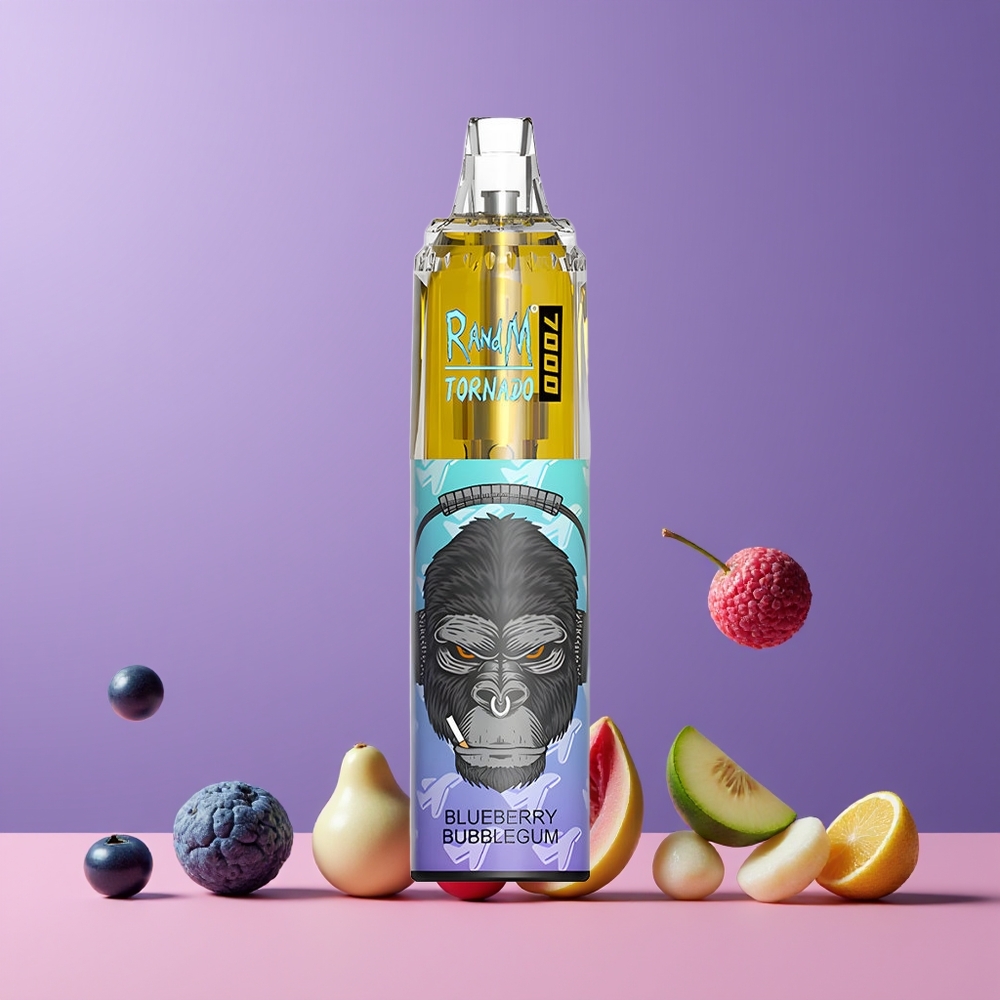 Myrtille Bubblegum RandM Fumot Tornado 7000 Puffs 14ML Belgique Grossiste Mesh Coil Air-Adjustable