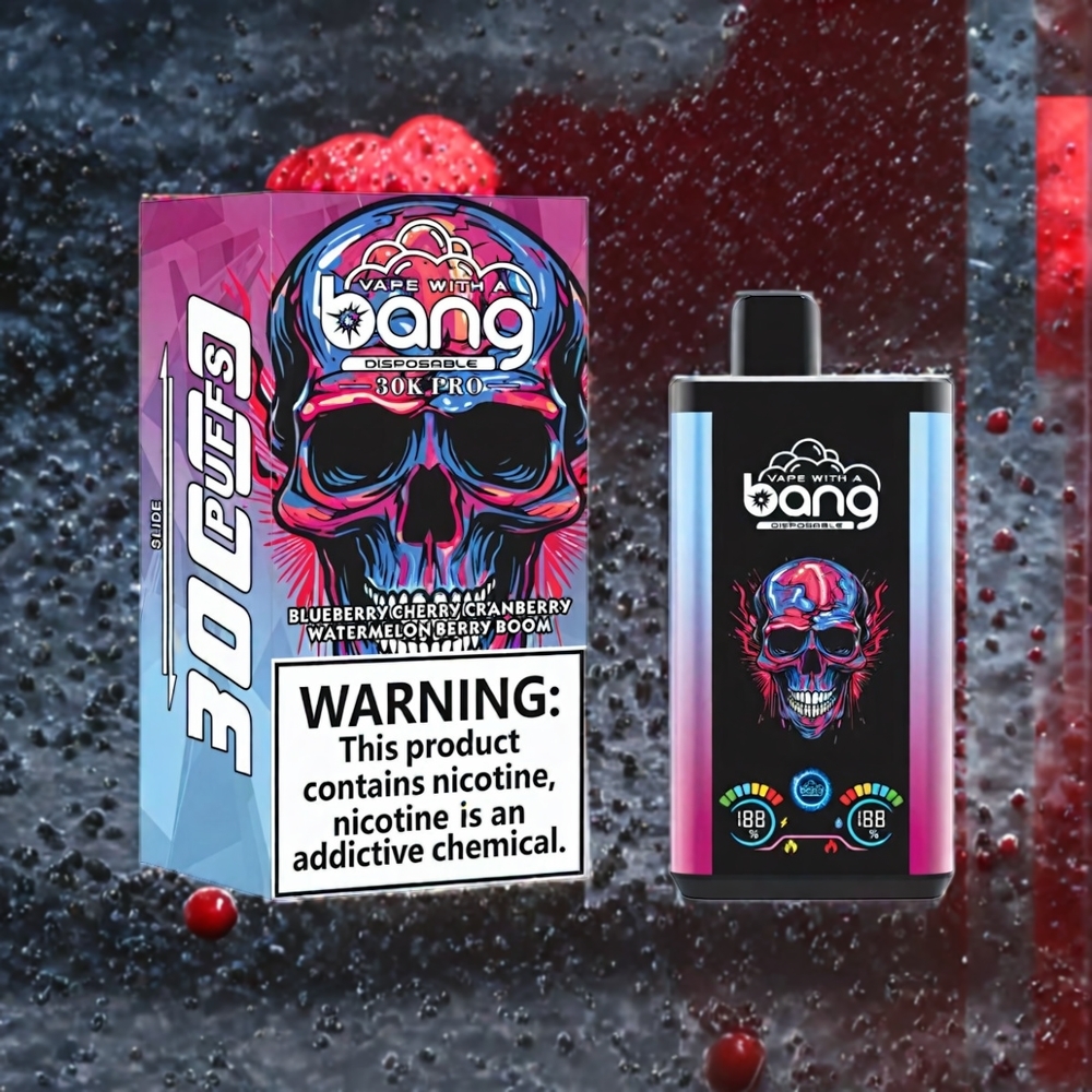 Myrtille Cerise  Pastèque Baie Boom Bang Pro 30K 30000 Puffs Belgique Grossiste 36ml Dual-Saveur