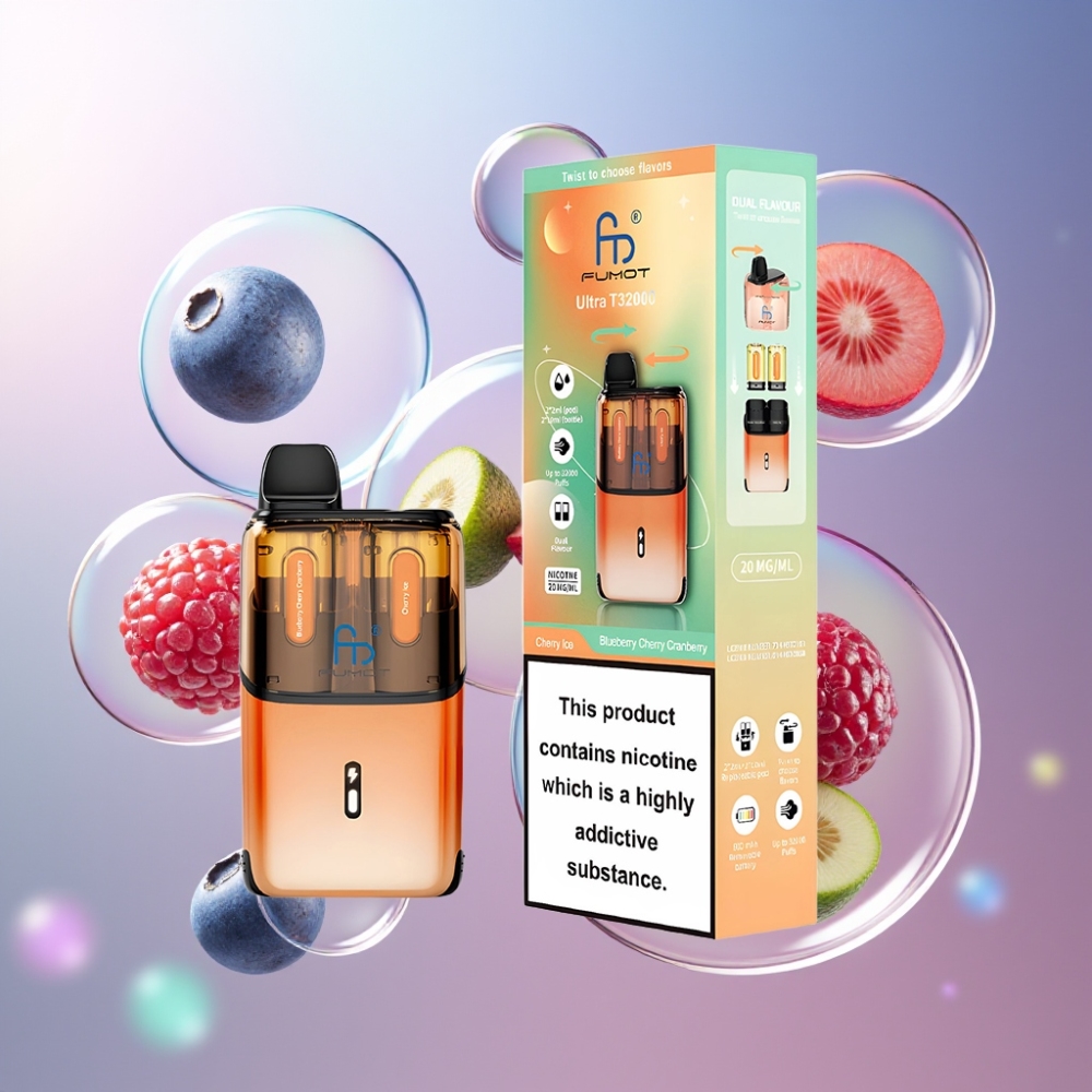 Myrtille Cerise Canneberge  Cerise Glacée Fumot Ultra T32000 32000 Puffs Belgique Grossiste 800mAh