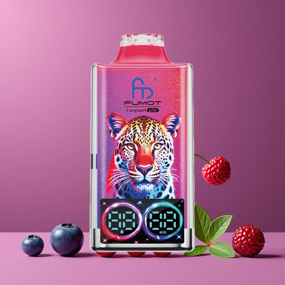 Myrtille Cerise Canneberge Fumot Leopard 40K Puffs 5 Nicotine Type-C Belgique Grossiste