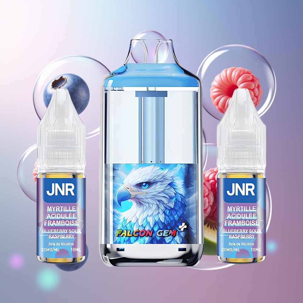 Myrtille Framboise Acidulée JNR Falcon GEM⁺ 30000 Puffs Belgique Grossiste Réservoir Visible et Recharge par le Haut