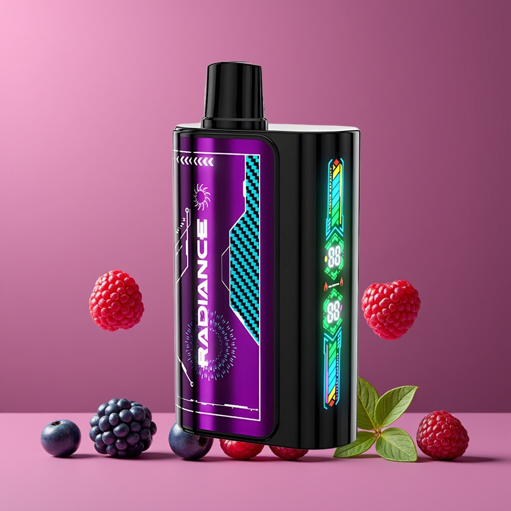 Myrtille Framboise Acidulée JNR Radiance 31000 Puffs 28ml Belgique Grossiste Dual Mesh Coil