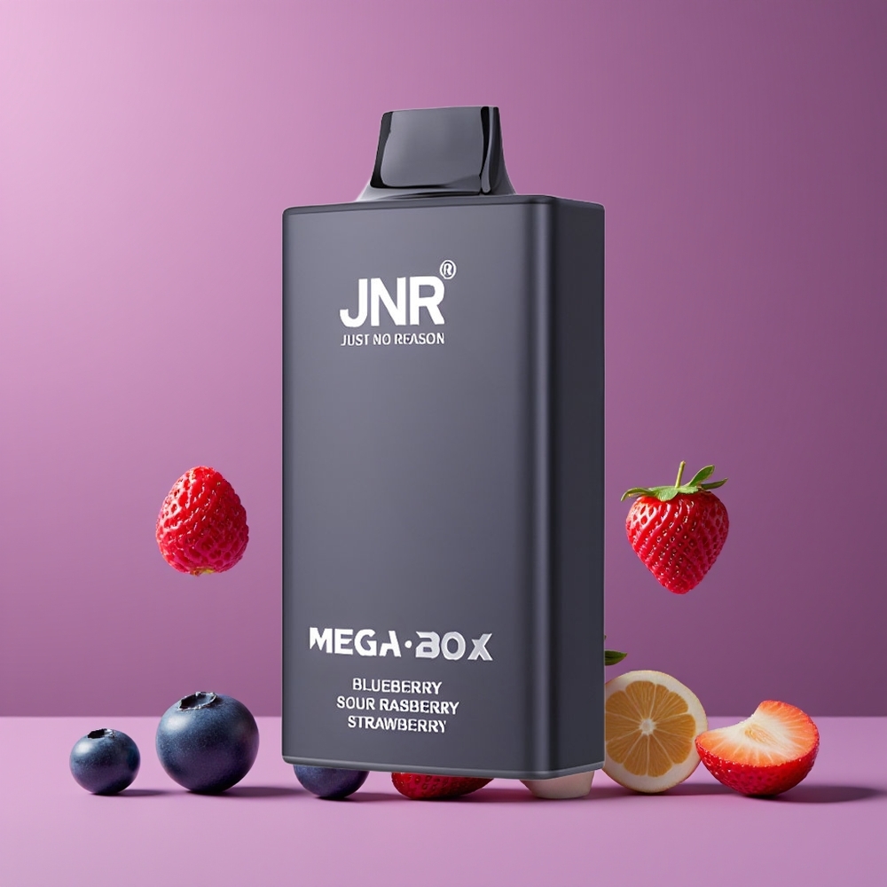 Myrtille Framboise Aigre Fraise JNR Mega Box 25000 Puffs 30ml Belgique Grossiste Dual Mesh Coil