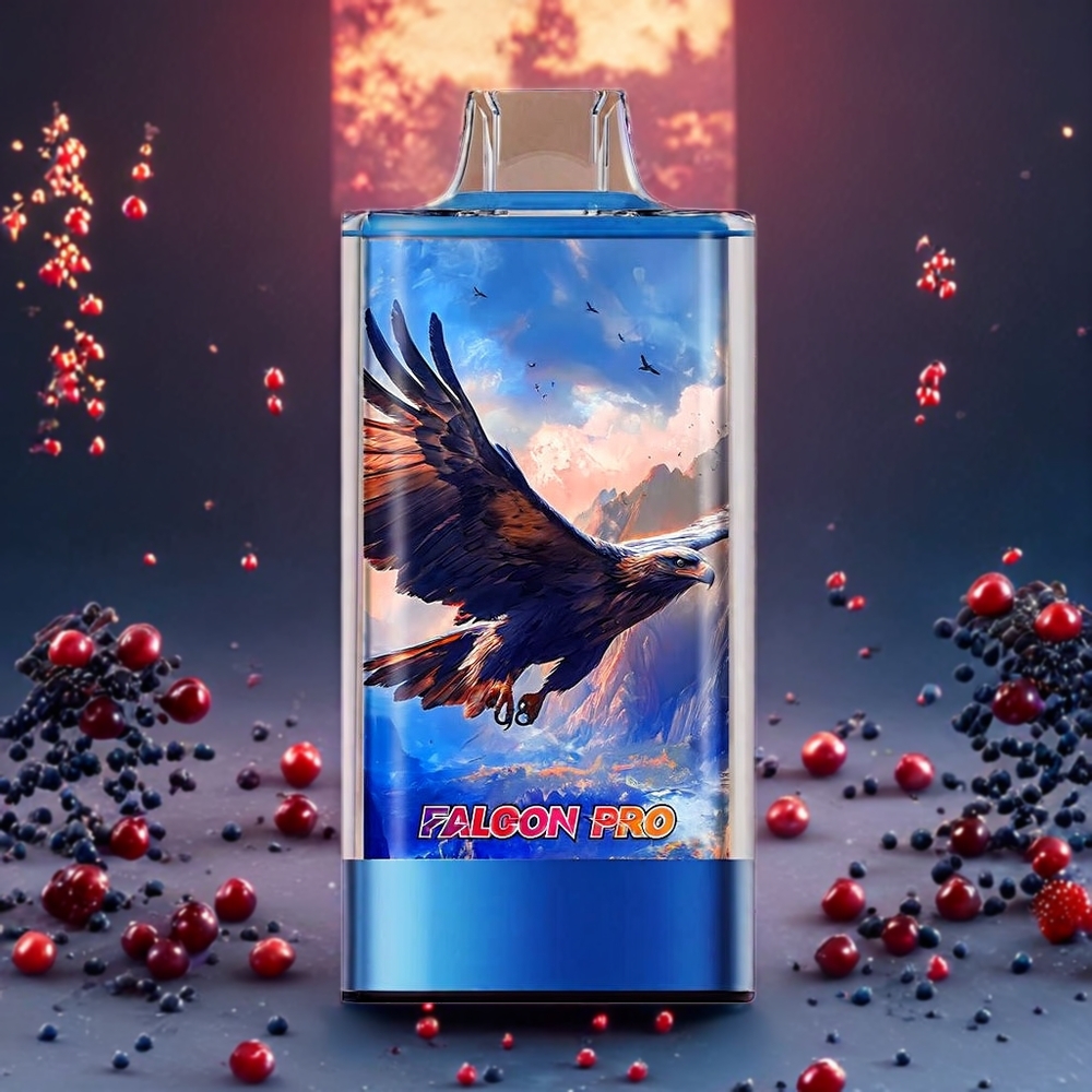 Myrtille Framboise Cerise JNR Falcon Pro 28000 Bouffées Belgique Grossiste 30ml Ecran Intelligent