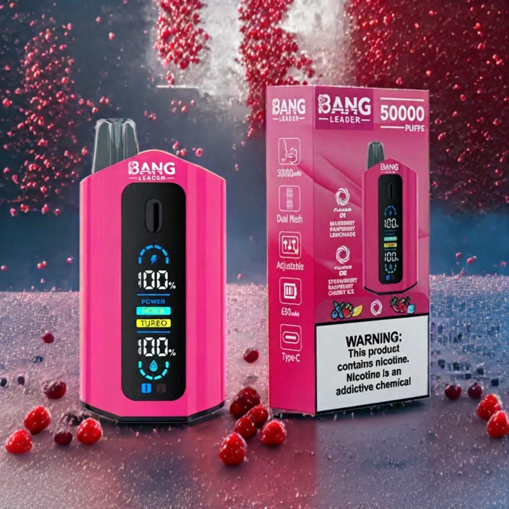 Myrtille Framboise Citronné Fraise Framboise Cerise Glacé Bang Leader 50000 Puffs Belgique Grossiste 13400mAh 36ml