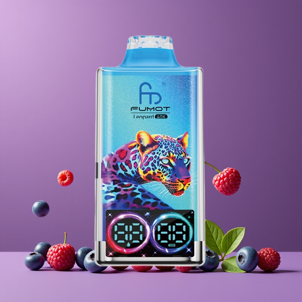 Myrtille Framboise Fumot Leopard 40000 Puffs Belgique Grossiste 5 Nicotine Dual Mesh