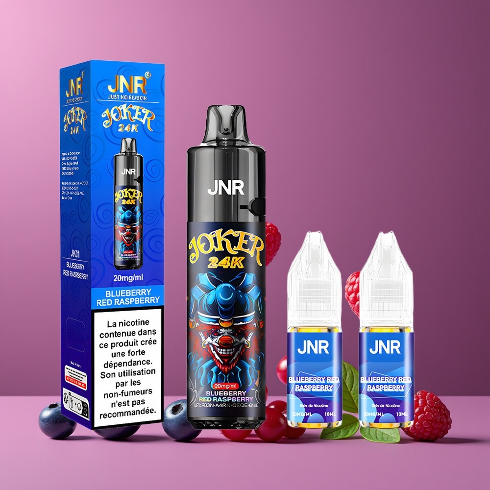 Myrtille Framboise JNR Joker 24000 Puffs Belgique Grossiste 800mAh 2 Nicotine