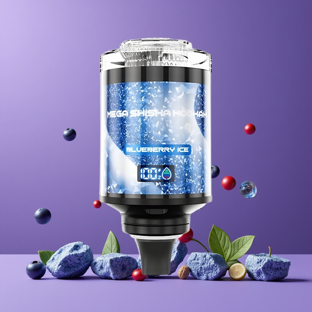 Myrtille Glace JNR Mega Shisha Hookah 100K 2 Nicotine 2200mAh Belgique Grossiste