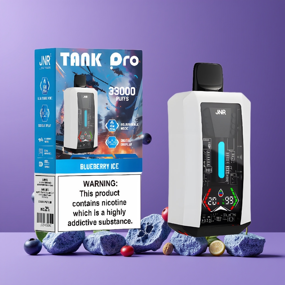 Myrtille Glace JNR Tank Pro 33000 Bouffées Belgique Grossiste 28ml 2