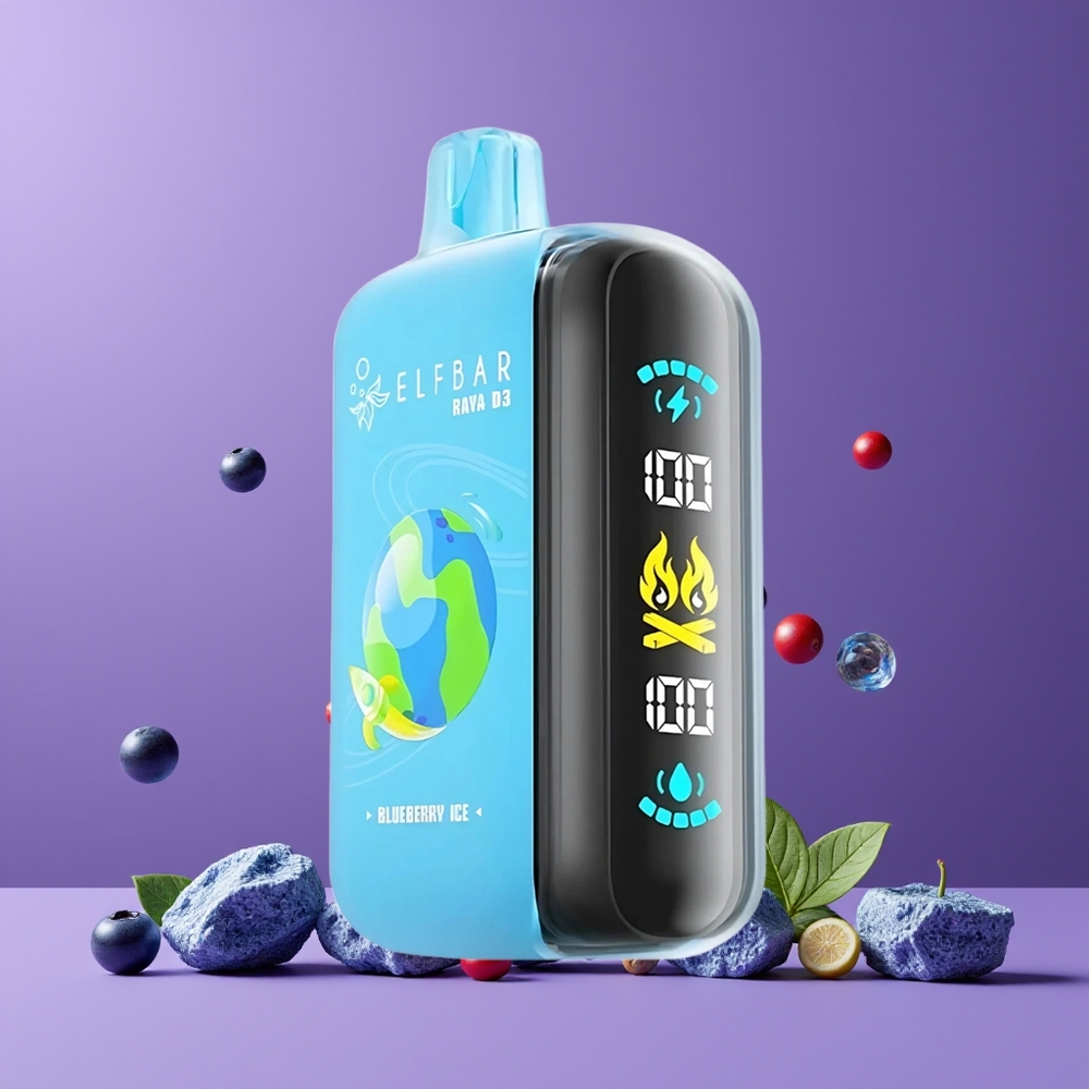 Myrtille Glacée ELF BAR RAYA D3 25000 Puffs Belgique Grossiste 23ml Type-C